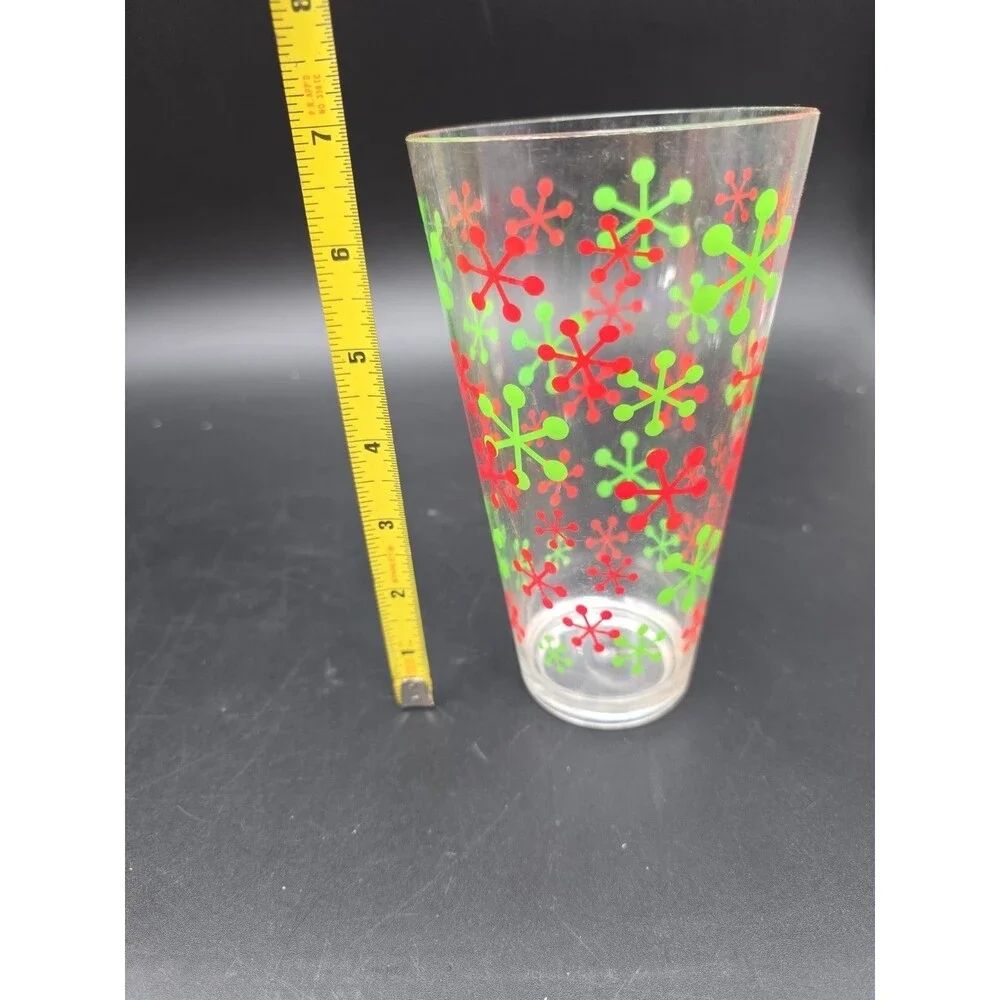 Set of 6 Vintage Snowflakes Power Drinking Plastic Cups 70s Retro Christmas MCM